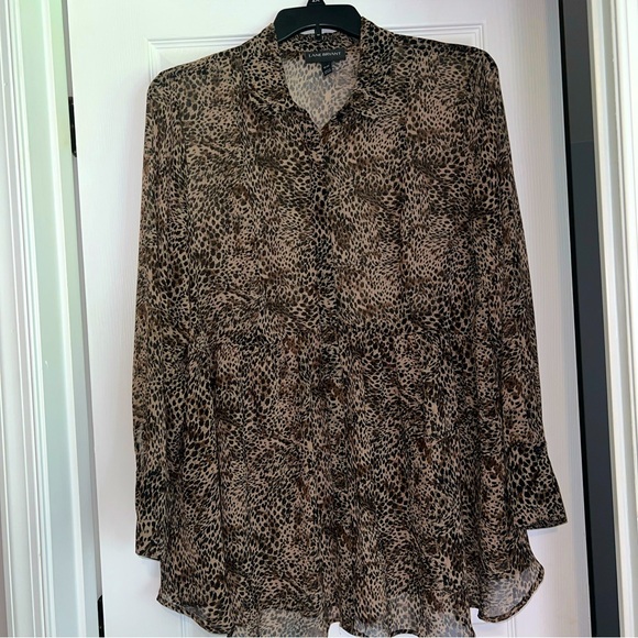 Lane Bryant Tops - Lane Bryant 18/20 Tops Long Sleeves Sheer Blouse Animal Print